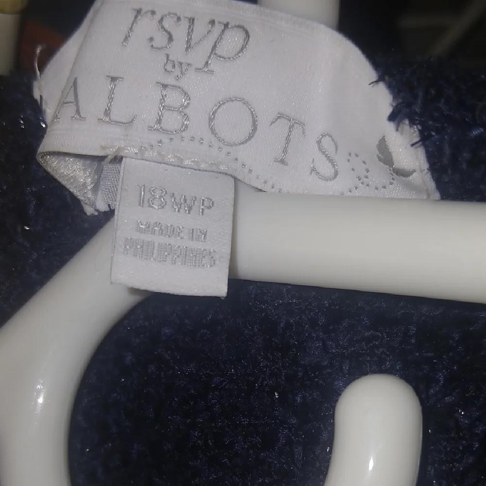 Talbots size 18P Navy Blue Tweed Coat - Picture 4 of 6